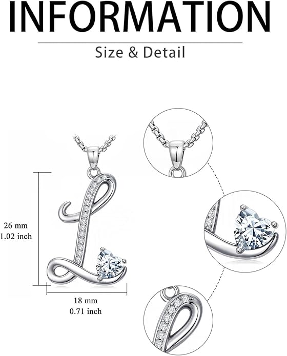 Christmas Gifts for Women Alphabet A to Z Initial Birthstone Pendant Necklaces for Women - 18k White Gold Plated Personalized Name Jewelry Valentine Mothers Day Birthday Gifts for Women Her Girlfriend