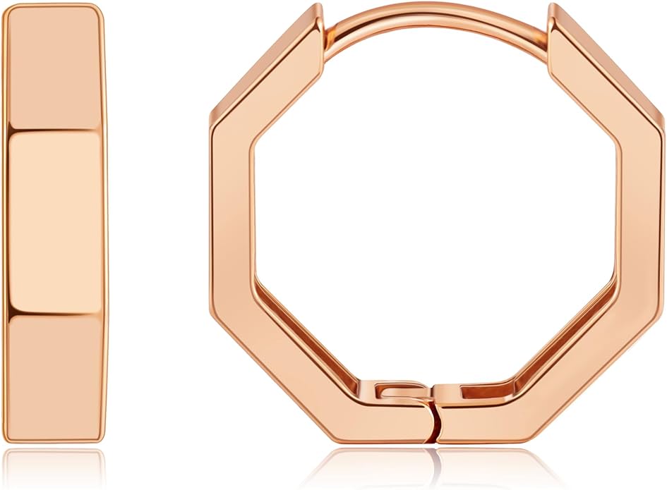 Gacimy Gold Huggie Hoop Earrings for Women 14k Gold Plated, Small Hoop Earrings for Women, 1/2 Inch Yellow Color Earrings for Women