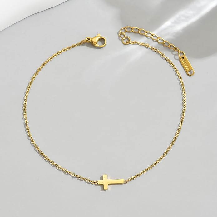 Ankle Bracelets for Women Dainty 18K Gold Plated Anklet Waterproof Round Beaded Paperclip Herringbone Pearl Chain Anklets Waterproof Beach Foot Jewelry