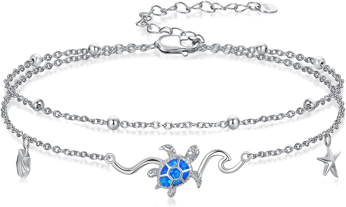 Anklet for Women 925 Sterling Silver Double Infinity Ankle Bracelet Waterproof Summer Jewelry Anniversary Birthday Gifts for Her