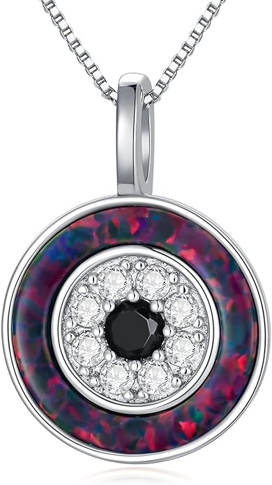 PEIMKO Evil Eye Necklace for Women 925 Sterling Silver Greek Protection Evil Eye Necklaces Jewelry Amulet Gift for Women