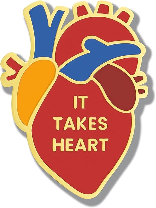 ANATOMIA It Takes Heart Cardiology Premium Enamel Pin - Medical Enamel Pin, Lapel Pin, Brooch, Hard Enamel, Classic Pin Back