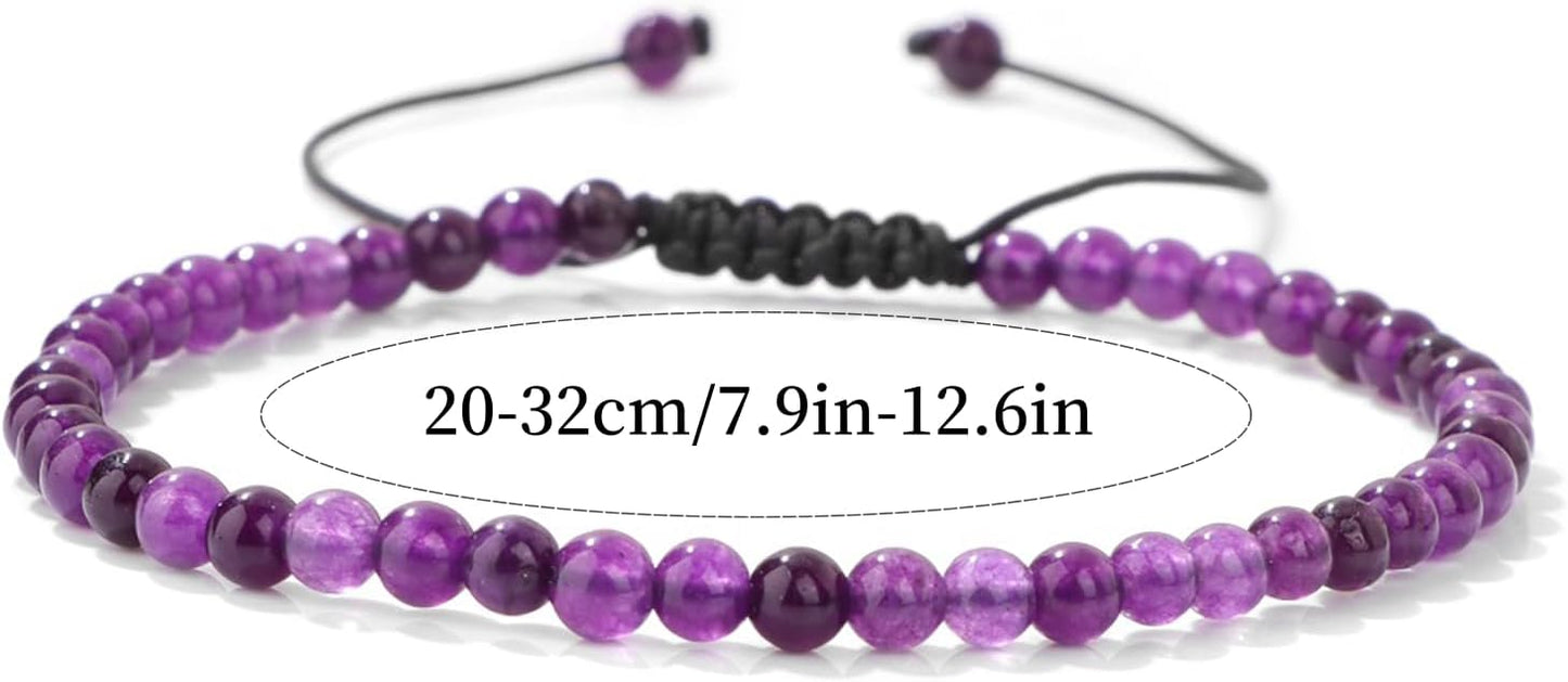 Lit Wall Crystal Anklets for Women Handmade Beach Boho Ankle Bracelet 4mm Adjustable Beaded Ankle Bracelet Waterproof Natural Stone Anklet Plus Size Anklets Gemstone Anklet Jewelry Gift for Her