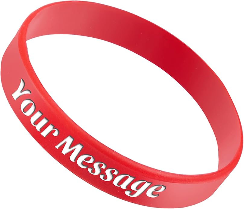 50Pcs Custom Silicone Wristbands Personalized Debossed Rubber Bracelets for Motivation, Party favors, Events, Birthdays, Awareness