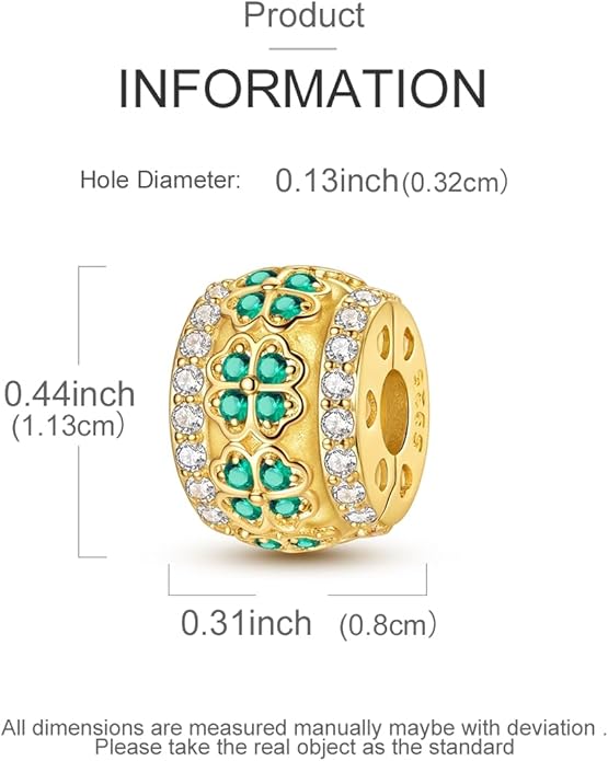 Parmuz Clip Spacer Charm for Bracelet 925 Sterling Silver Pave Cubic Zirconia Lock Stopper Bead Star Moon Evil Eye Jewelry Charm for Woman