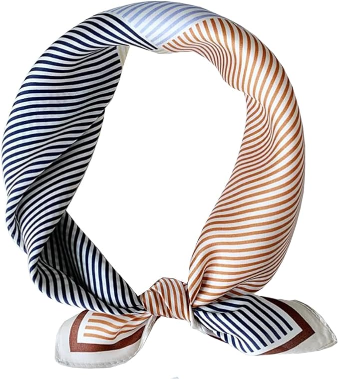 ANDANTINO 100% Mulberry Silk Scarf -21” Lightweight Square Neckerchief – Breathable Digital Printed Scarves with Gift Packed