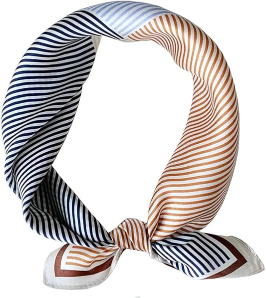 ANDANTINO 100% Mulberry Silk Scarf -21” Lightweight Square Neckerchief – Breathable Digital Printed Scarves with Gift Packed