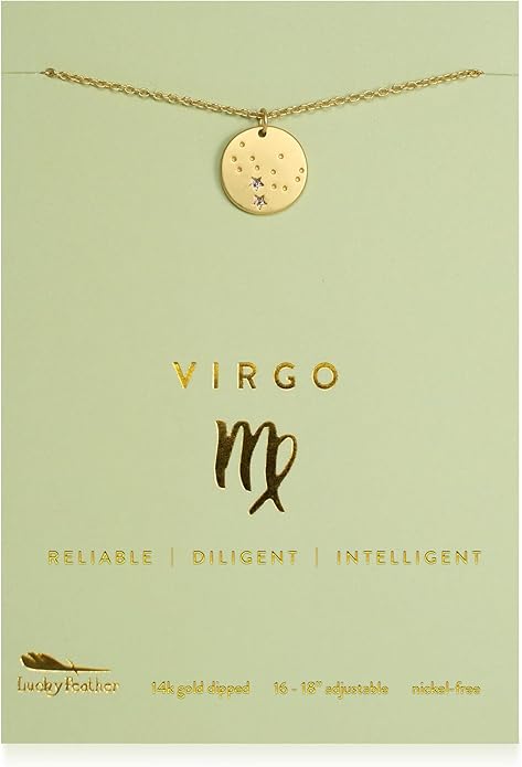 Lucky Feather Zodiac necklaces for women | Scorpio 14K Gold-Plated Astrology Pendant for Girls | Horoscope Sign Zodiac gift | Great Christmas Stocking Stuffer | Trendy Birthday Jewelry Gift | 16” - 18”