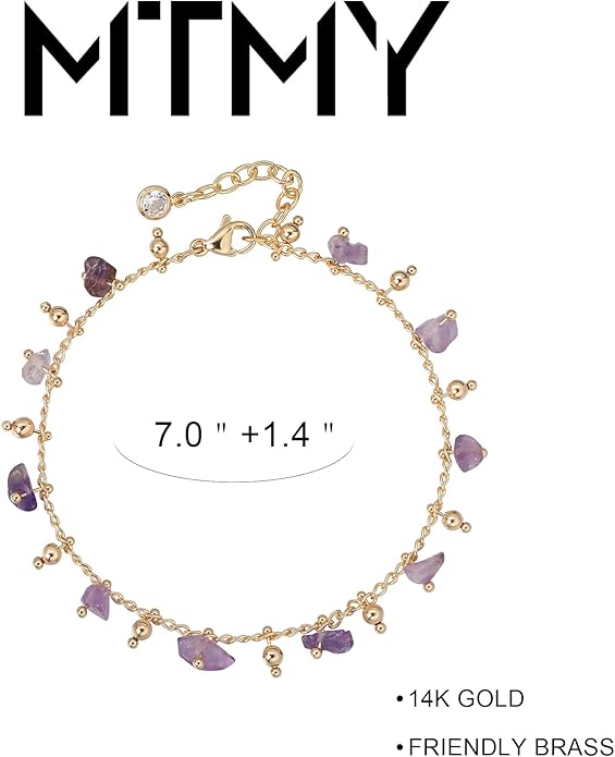 MTMY Gold Chain Bracelet for Women 14K Gold Plated Dainty Bracelets with Adjustable Chain Cute Bracelet Gold Trendy Jewelry