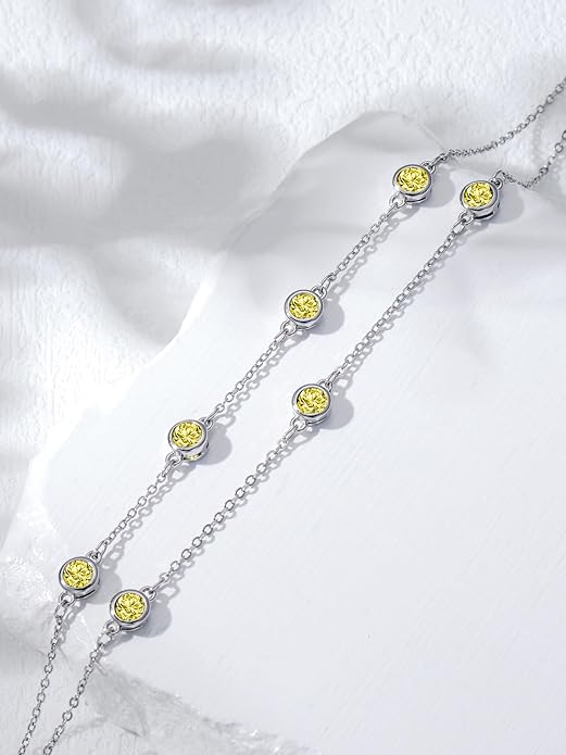 Dorunmo Birthstone Anklet Bracelets for Women 925 Sterling Silver Birthday Mother's Day Jewelry Gifts for Wife Mother Her