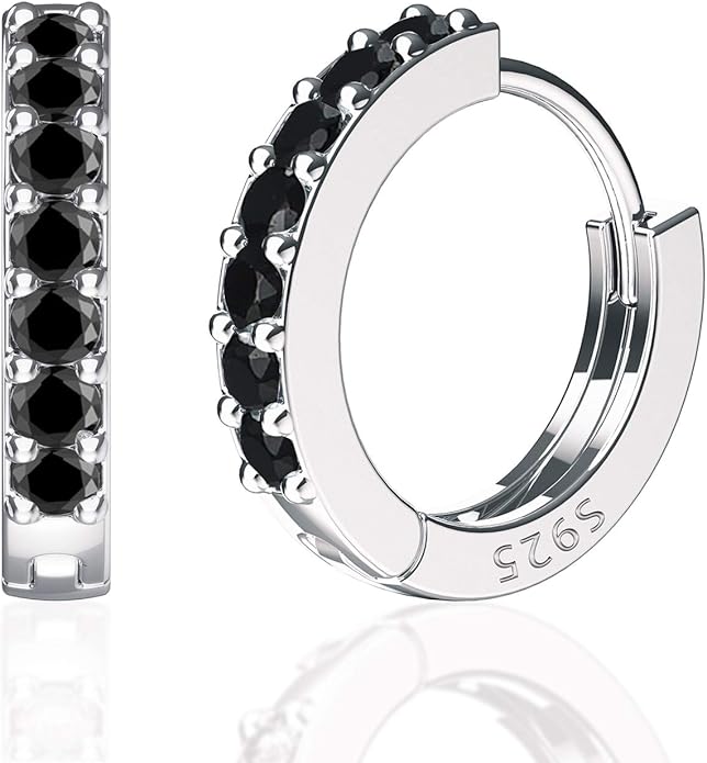 SWEETV 925 Sterling Silver Huggie Hoop Earrings for Women Girls-Tiny Small Cartilage Hoop Earring
