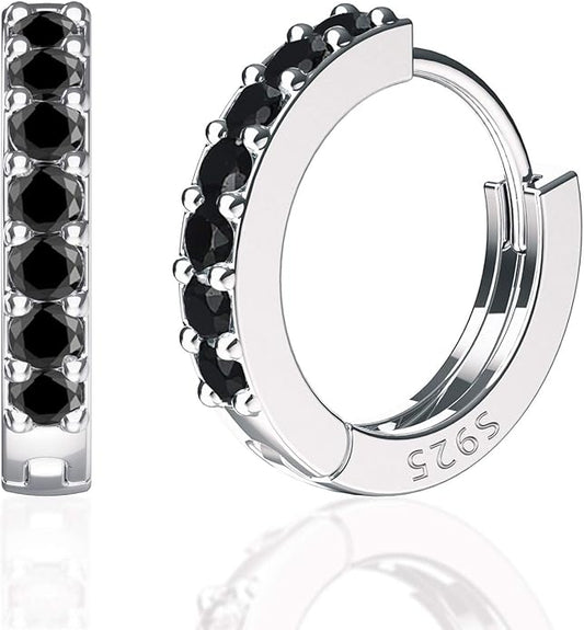 SWEETV 925 Sterling Silver Huggie Hoop Earrings for Women Girls-Tiny Small Cartilage Hoop Earring