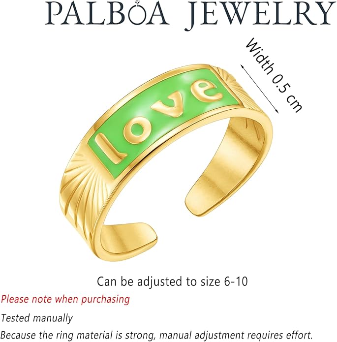 Gold Emerald Rings Gold Rings for Women Dainty Green Rings Cut Emerald Gemstones CZ Non Tarnish Gold Rings 14K Gold Plated Rings for Women Band Size 6/7/8/9