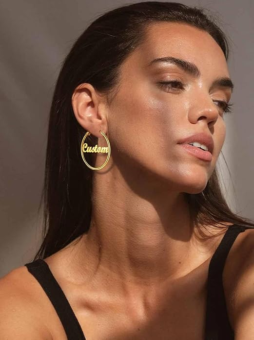 FOCALOOK 14K Gold Plated Lightweight Large Hoops| 2mm Thin Hoop Earrings for Women 30/40/50/70/100mm