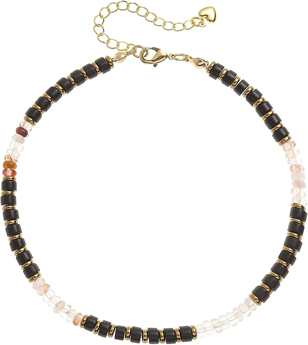 XIJIN Natural Stone Beaded Anklets for Women Handmade Beach Boho Turquoise Beads Ankle Bracelet Jewelry Gift for Her