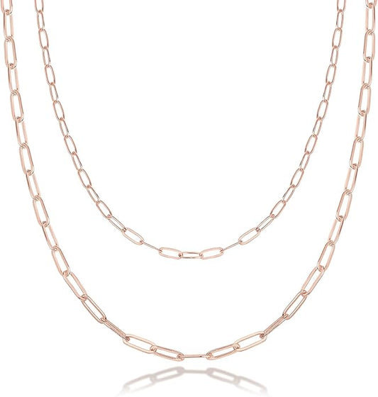 PAVOI 14K Gold Plated Dainty Layering Necklaces for Women | Snake Chain, Curb Link, Paperclip Layered Chains | Trendy Layering Necklace