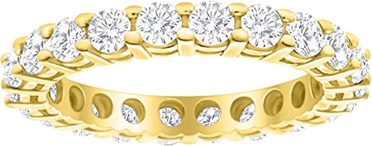 Houston Diamond District 1-10 Carat LAB GROWN Diamond Eternity Wedding Anniversary Stackable Ring Band for Women Ultra Premium Collection (E-F Color VS2-SI1 Clarity)