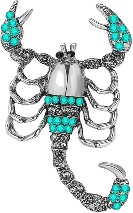 Dreuyet Rhinestone Scorpion Brooch Pin for Women Men Vintage Crystal Scorpion Brooches Punk Style Insect Animal Laple Pin Clothing Suits Accessories Christmas Birthday Jewelry