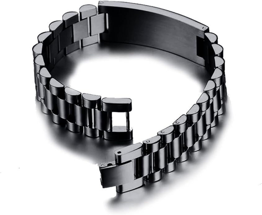 VNOX Masculine Watch Band Stainless Steel Link Bracelet Personalized Jewelry Gift for Men DAD Father Husband Boyfriend