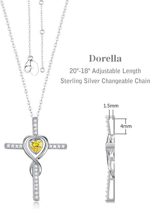 Dorella Love Infinity Christmas Jewelry for Women Birthday Gifts Wife Mom December January Birthstones Blue Topaz Garnet and More Stones Jewelry 925 Sterling Silver