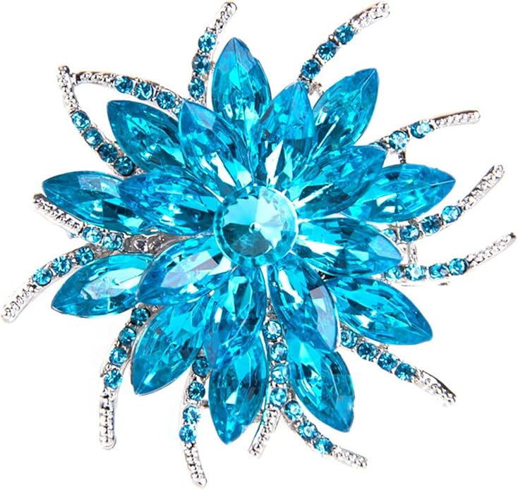 Rhinestone Sunflower Brooch Pin Red Pink Flower Brooch Stylish Crystal Brooch Elegant Clothing Hat Bag Accessories Jewerly for Women