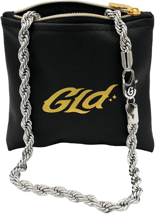 GLD Rope Chain - Gold-Plated Rope Chain with Exclusive Storage Travel Pouch - Snatch-Proof Clasp, Sweat-Proof and Fade-Resistant - Lifetime Quality, Designed in Miami