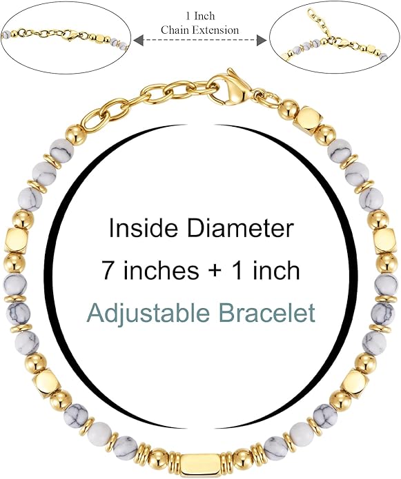Beaded Bracelets for Women - Silver and Gold Boho Bracelets, Trendy Jewelry Gifts for Lover, Mom, Friends