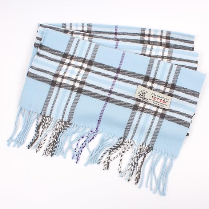 TZ Promise Tartan Plaid Cashmere Feel Classic Soft Luxurious Winter Scarf For Men Women
