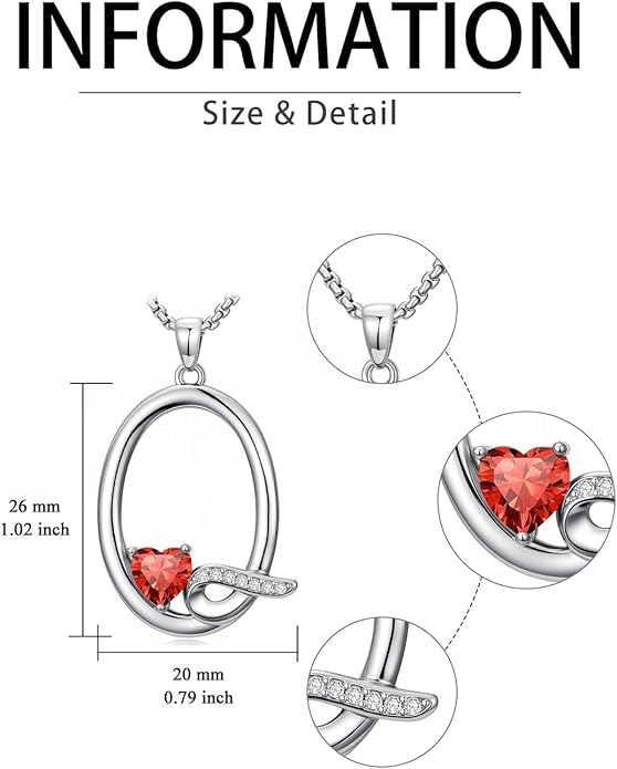Christmas Gifts for Women Alphabet A to Z Initial Birthstone Pendant Necklaces for Women - 18k White Gold Plated Personalized Name Jewelry Valentine Mothers Day Birthday Gifts for Women Her Girlfriend