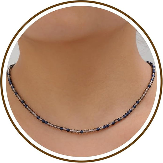 JSJOY Tiny Crystal Beaded Choker Necklaces for Women Colorful Beaded Necklace Dainty Choker Necklaces Simple Boho Jewelry Gifts for Teens Handmade Bead Necklaces Gifts