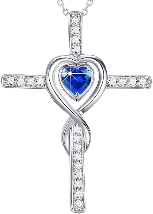 Dorella Love Infinity Christmas Jewelry for Women Birthday Gifts Wife Mom December January Birthstones Blue Topaz Garnet and More Stones Jewelry 925 Sterling Silver