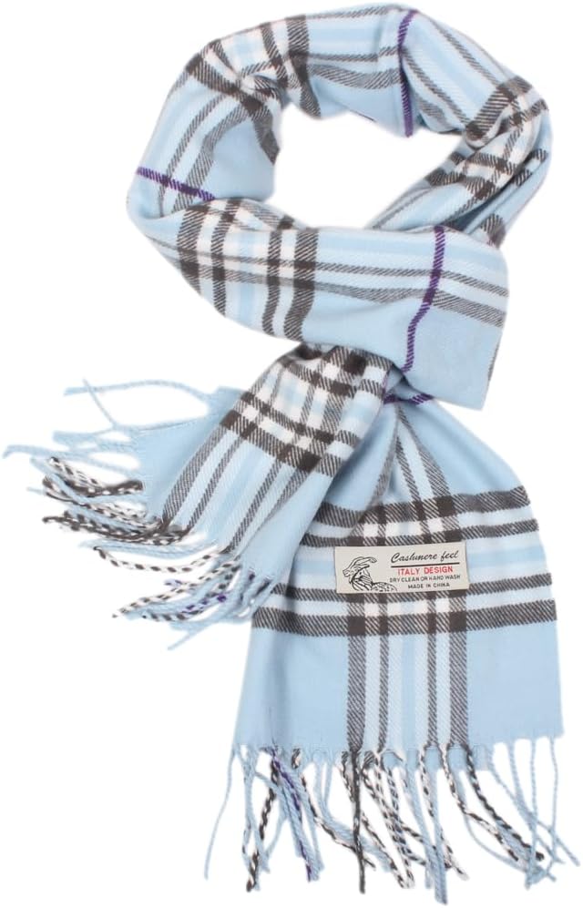 TZ Promise Tartan Plaid Cashmere Feel Classic Soft Luxurious Winter Scarf For Men Women
