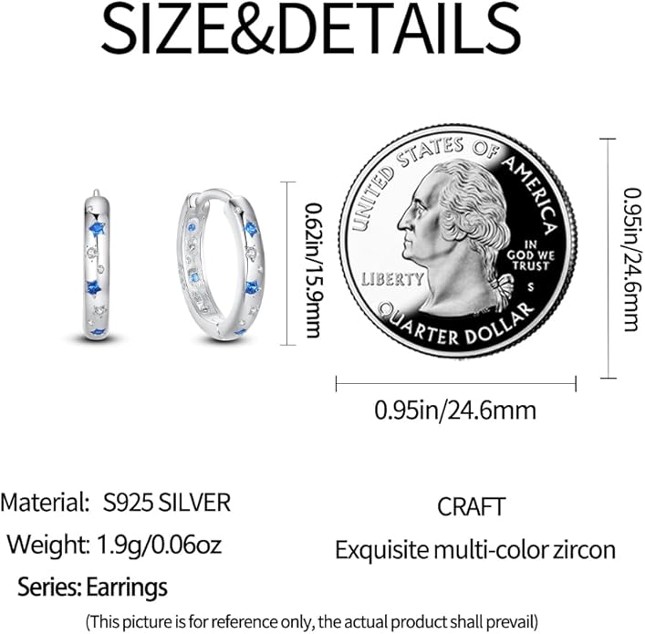 925 Sterling Silver Women Earrings, Sparkling Star and Moon Earrings, Various Hypoallergenic Earrings, Best Gift for Women