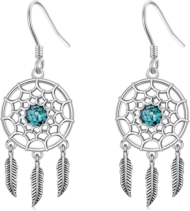 Western Earrings for Women 925 Sterling Silver Turquoise Western Country Dangle Drop Earrings Country Jewelry Gifts for Cowgirl Cowboy