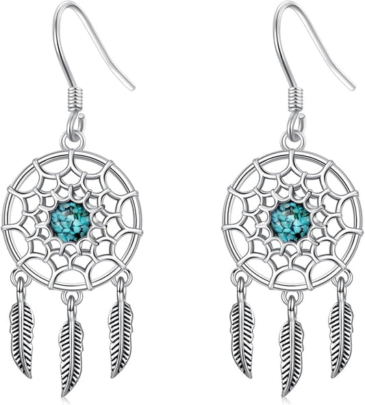 Western Earrings for Women 925 Sterling Silver Turquoise Western Country Dangle Drop Earrings Country Jewelry Gifts for Cowgirl Cowboy