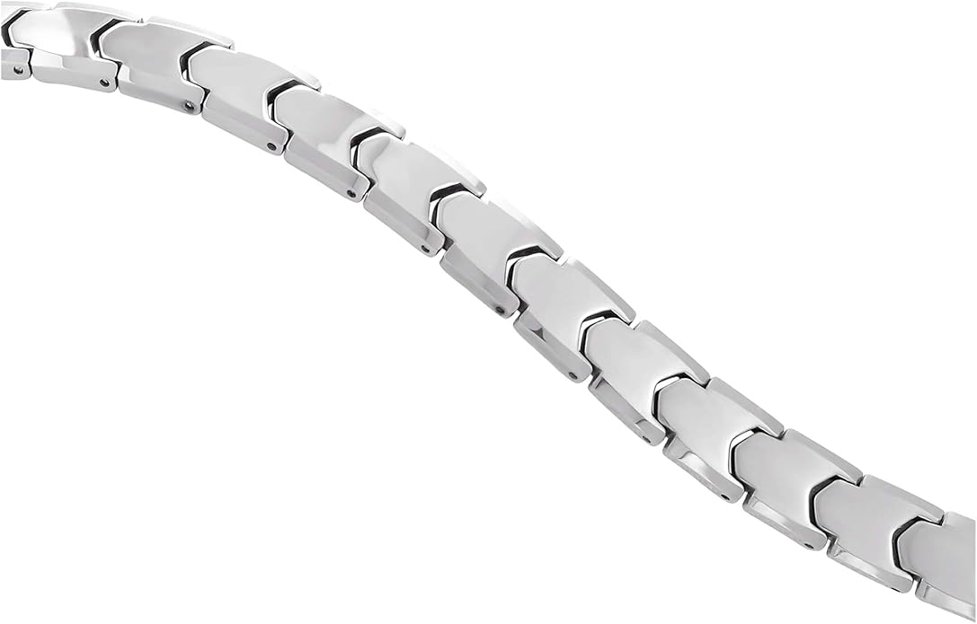 Urban Jewelry Men’s Tungsten Carbide Link Bracelet Collection – 8.3–8.5" Length, 10 mm Heavy Chain, Cross, Track, Box & Wheat Styles, Scratch & Tarnish Resistant, Secure Snap‑Lock, Gift Box