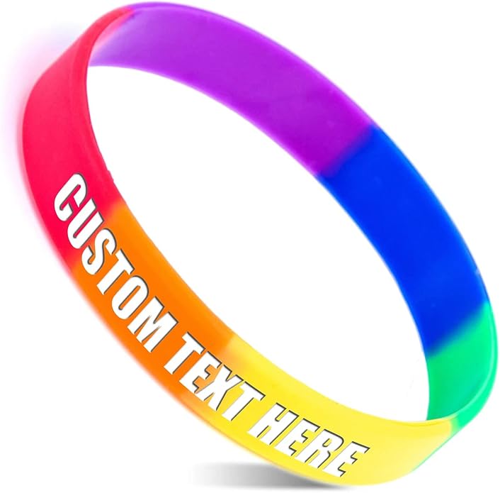 50 Custom Rubber Bracelets Personalized Silicone Wristbands Customized Bulk for Events, Support, Wedding, Awareness, Motivation Customizable