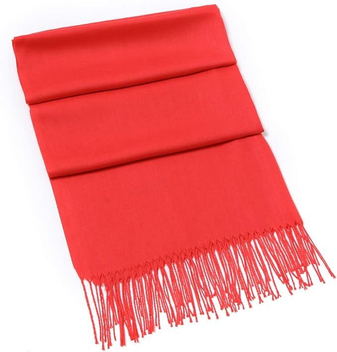 Cindy & Wendy Pashmina Shawls and Wraps Large Scarfs for Women Wedding Party Bridal Long Fashion Solid Shawl Wrap Fringes