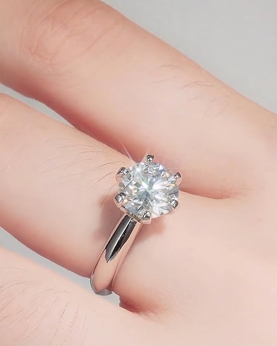 Moissanite Wedding Band Wedding Rings for Women D Color VVS1 Clarity, 925 Sterling Silver with 18K White Gold Plated Engagement Ring Anniversary Band Ideal Gift for Women Size 5~10