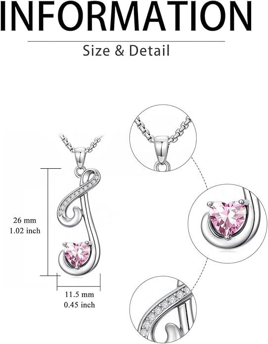 Christmas Gifts for Women Alphabet A to Z Initial Birthstone Pendant Necklaces for Women - 18k White Gold Plated Personalized Name Jewelry Valentine Mothers Day Birthday Gifts for Women Her Girlfriend