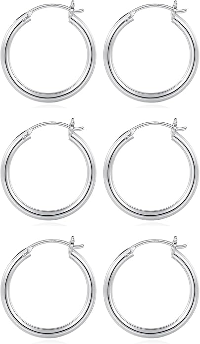 M MOOHAM 14K-Gold-Plated Hoop Earrings for Women - Hypoallergenic 14K Gold 925 Sterling silver-plated Post Sensitive Ears Nickel Free Hoops Earrings Set for Women Jewelry Lightweight 13-60mm