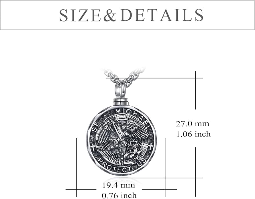 YFN Patron Saint Necklace Sterling Silver Amulet Medal Pendant Religious Protector Jewelry Gifts for Women Men