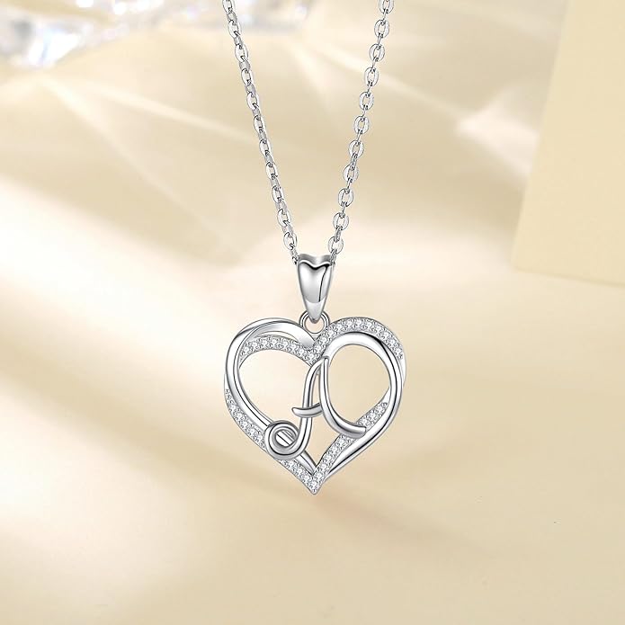 INFUSEU Unique Initial Necklaces for Women Girls Small Heart Letter Jewelry, Meaningful Personalized Gifts