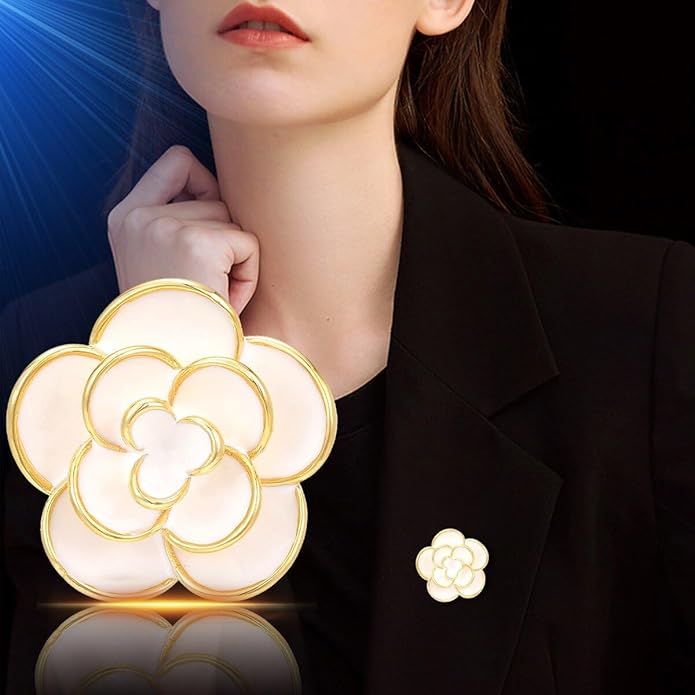 Flower Brooch Pin - Rhinestone Flower Pin 18k Gold Plated - Thanksgiving Day, Birthday, Wedding Gifts for Mom, Wife