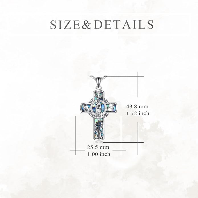 YFN Patron Saint Necklace Sterling Silver Amulet Medal Pendant Religious Protector Jewelry Gifts for Women Men