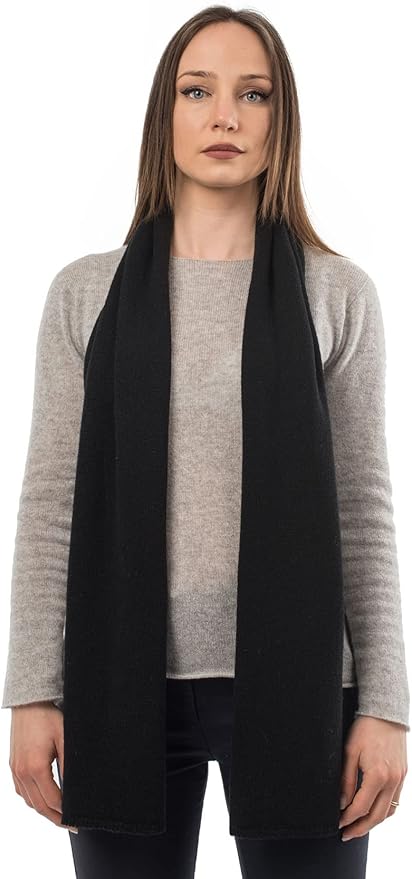 Dalle Piane Cashmere - 100% Cashmere Classic Scarf - Made in Italy - Neck Warmer (12" x 63") - Luxury Gift