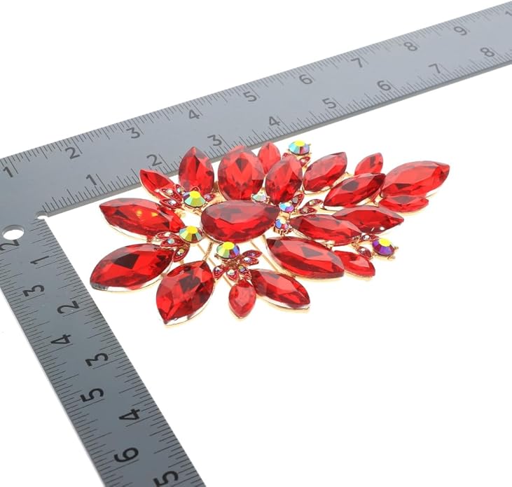 Extra Large Crystal Flower Brooch