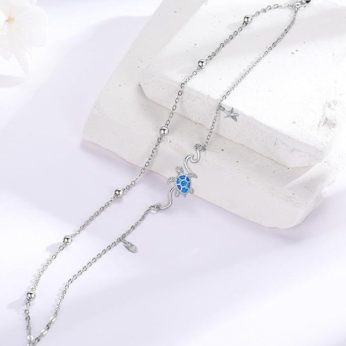 Anklet for Women 925 Sterling Silver Double Infinity Ankle Bracelet Waterproof Summer Jewelry Anniversary Birthday Gifts for Her