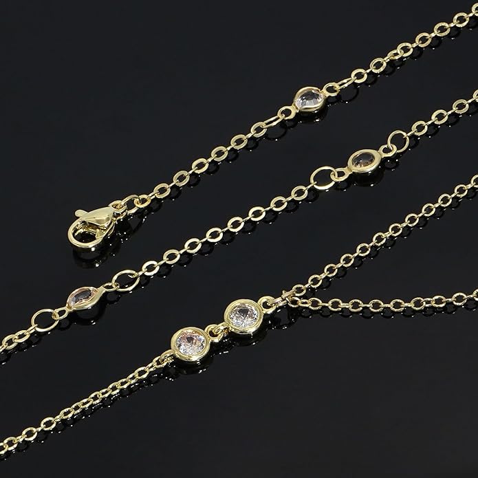 Suyi Lariat Necklace for Women Gold Dainty Long Necklace 14k Gold Plated Y-Shaped Necklaces