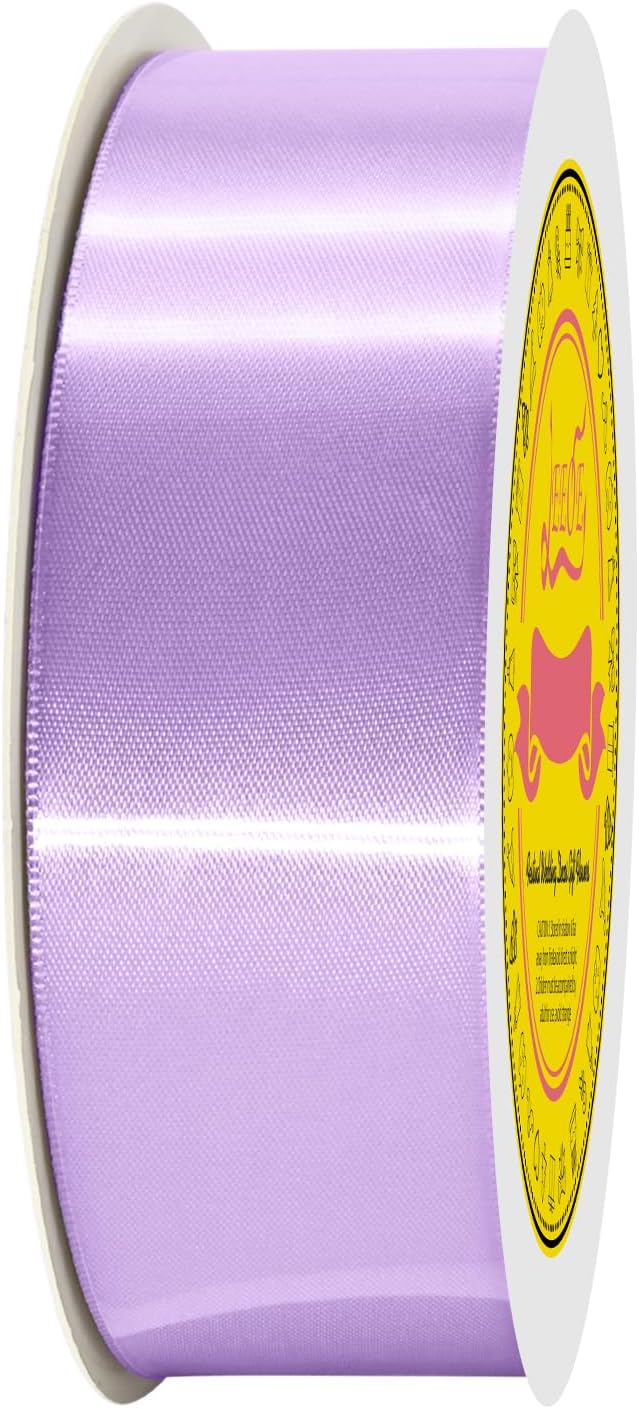 LEEQE Double Face Light Purple Satin Ribbon 1-1/2 inch X 50 Yards for Gift Wrapping Very Suitable for Weddings Party Hair Bow Invitation Decorations and More